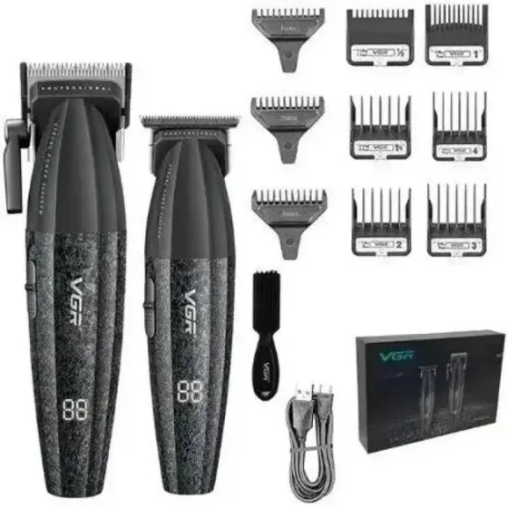 Профессиональный набор для стрижки волос VGR V-640 Машинка и триммер с дисплеем Коломия