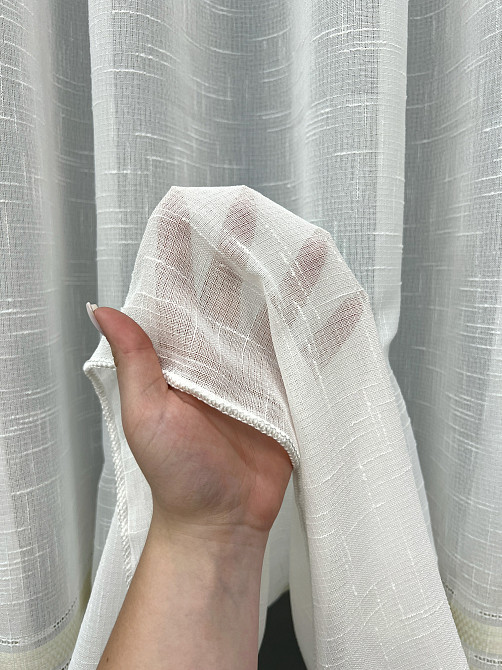 Тюль VR-Textil 2079т Мережка Льон Молочний з бежевим 300х250 см (42-1340) Київ - фото 4