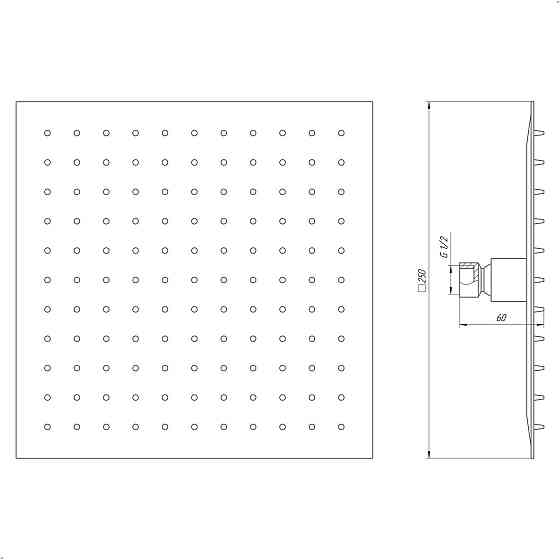 Лейка душевая ТРОПИК TSQ-250-BL черная матовая 250*250мм, TOPAZ (000020811) Киев