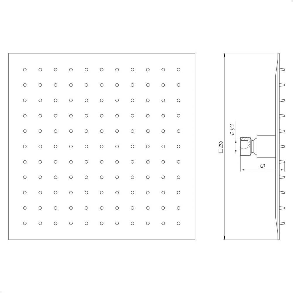 Лейка душевая ТРОПИК TSQ-250-BL черная матовая 250*250мм, TOPAZ (000020811) Киев - изображение 5