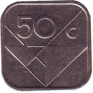 Монета у 50 центів, 2001,03 рік, Аруба. (у холдере) Полтава - фото 1