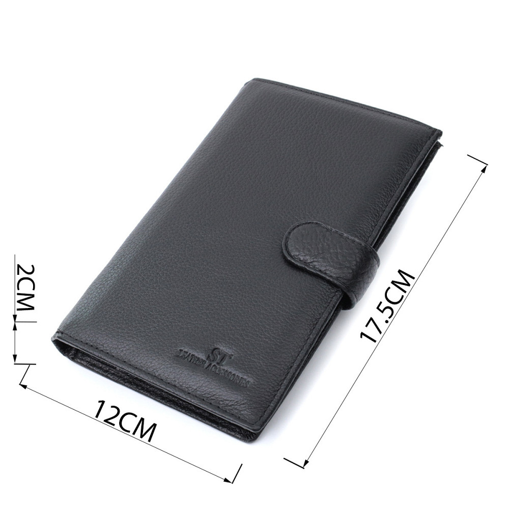 Універсальний чоловічий гаманець для грошей та документів з натуральної шкіри ST Leather 22735 Чорний Київ - фото 10