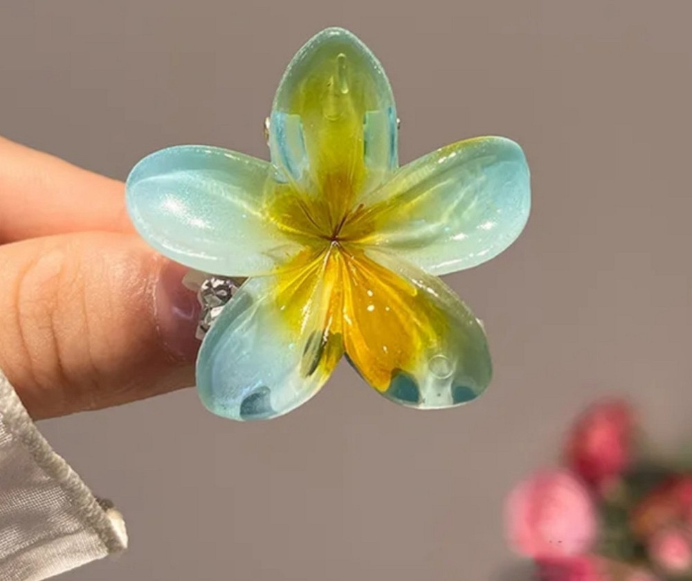 Заколка-крабік квітка маленька Блакитний Сміла - фото 1