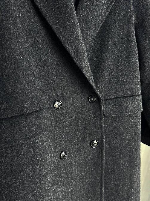 Пальто женское Lady Yep 85098 длинное оверсайз шерстяное двухбортное темно серое, темно-серый, S Киев - изображение 9