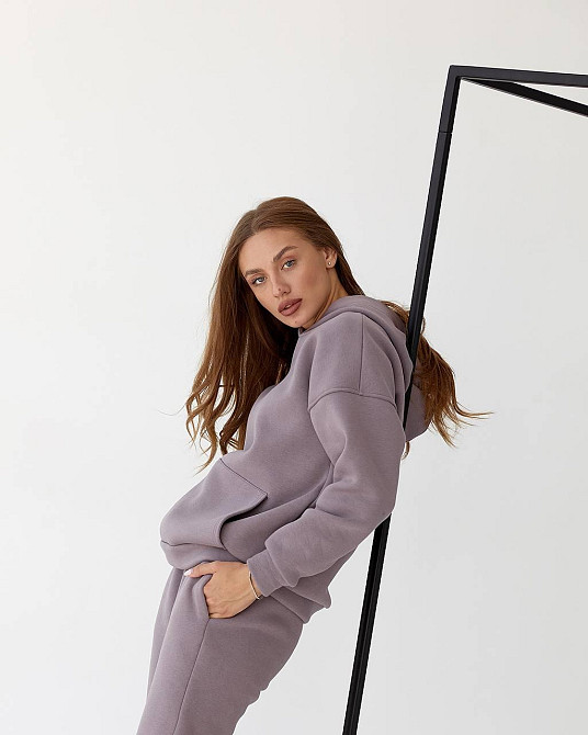 Жіночий спортивний теплий костюм оверсайз Мокко XS Харків - фото 3