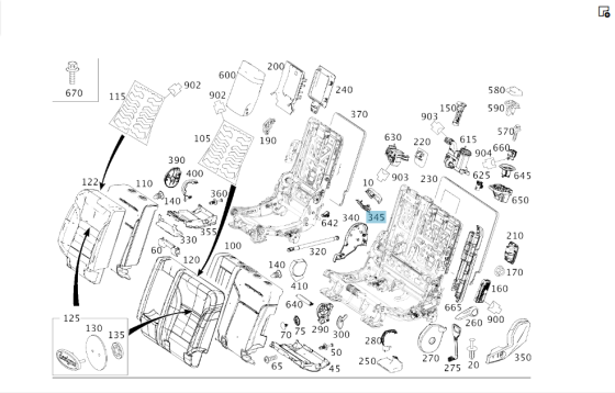 Mercedes-Benz  A1664300058 Тримач роз'ємів проводки заднього сидіння GL/GLS X166 Одеса