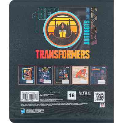 Тетрадь Kite Transformers 18 листов, клетка (TF24-236) Винница
