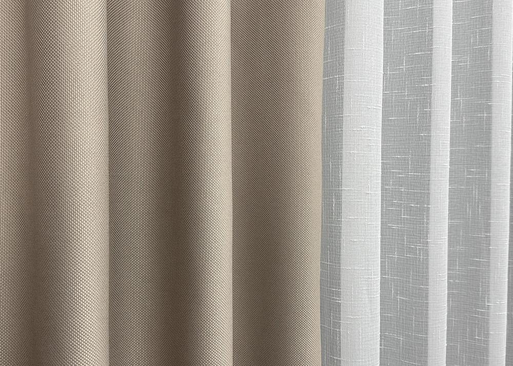 Комплект готовых штор VR-Textil Рогожка TERRA LUXE № 1858ш Бежевый 150х290 см 2 шт (33-0863) Киев - изображение 8