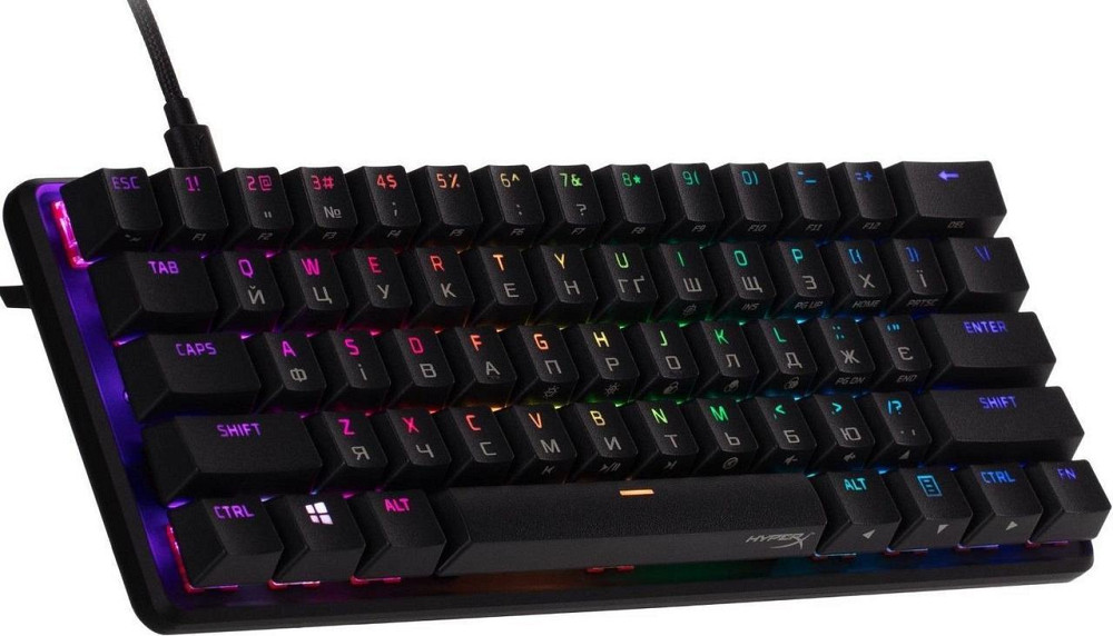 Клавіатура HyperX Alloy Origins 60 Red RGB UA Black (4P5N4AA) Чорний Харьков - изображение 2
