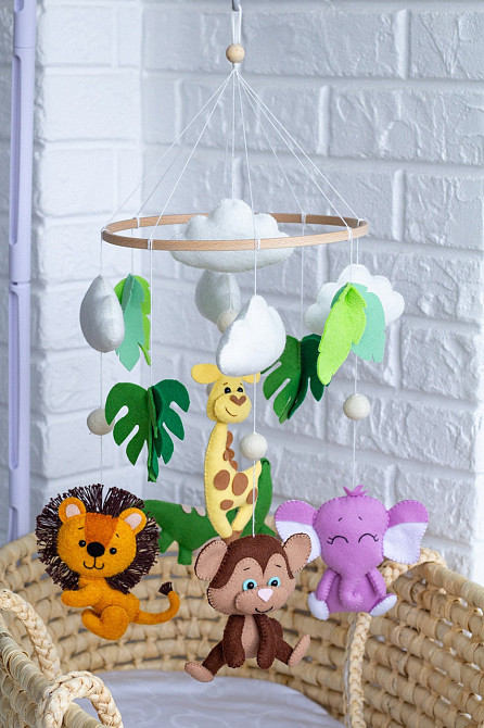 Дитячий мобіль на ліжечко для немовлят WooolyWool «Африка» Київ - фото 8