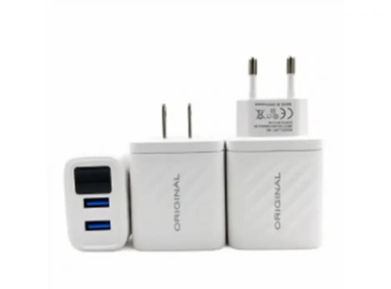 Зарядний пристрій AR-22 220В 2,4А з 2 USB-портами та LCD-дисплеєм, безпечна та швидка зарядка Одеса