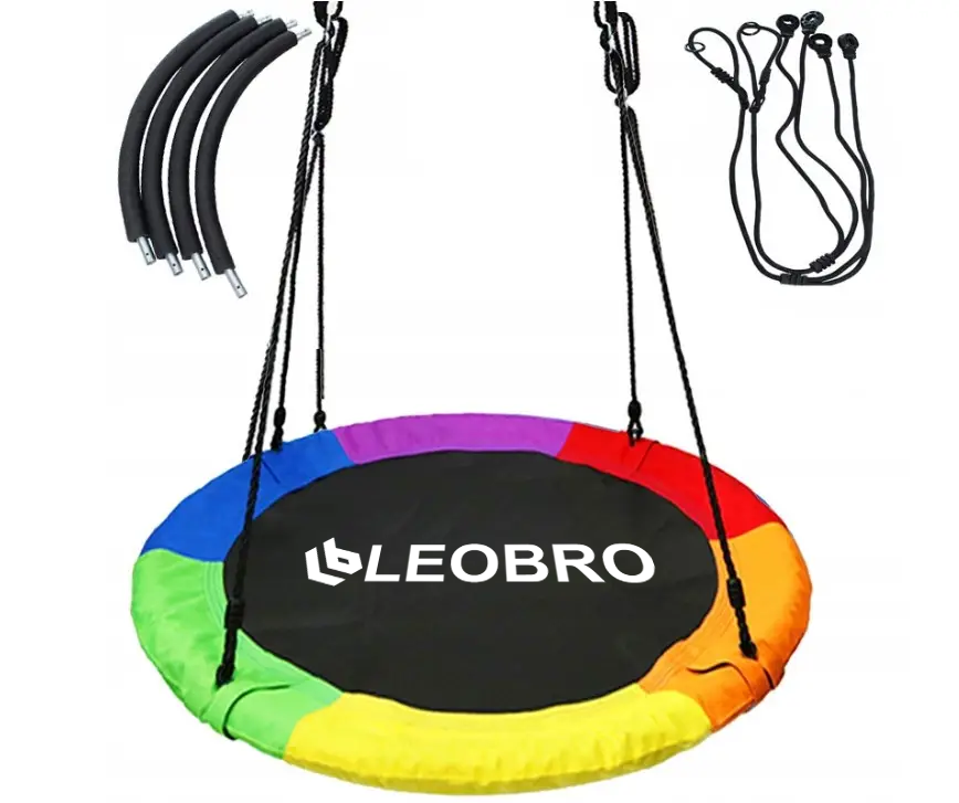 Гойдалка гніздо підвісна садова LEOBRO 100 см (різнокольорова) (SW100-MULTI) Київ - фото 2