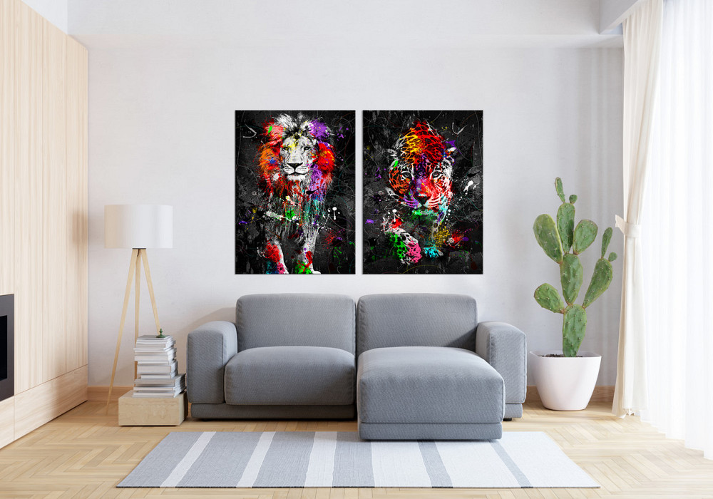 Модульна картина у вітальню/ спальню  Лев-Тигр  TLV-2_143 Київ - фото 3