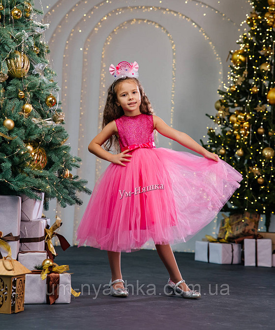 Детское нарядное платье с блестками ярко-розовое платье Барби Кривой Рог - изображение 12