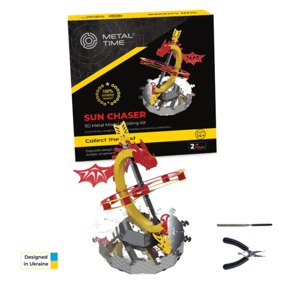Колекційна модель-конструктор Metal Time Sun Chaser Dragon Stand Clock Сонячний годинник (MT025) Харків