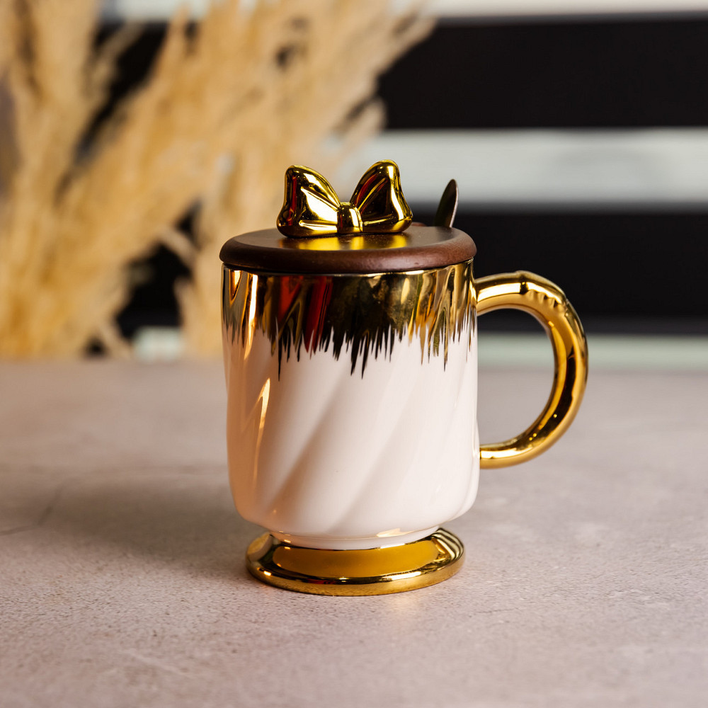 Чашка "Золотий Вихор" з кришкою та ложкою 450 мл Київ - фото 3