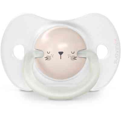 Пустышка Suavinex фізіологочна, 2 шт. 0-6 місяців, нічна/кролик (308214) Винница