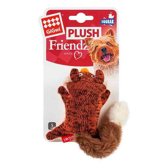 Игрушка для собак Лиса с пищалкой GiGwi Plush Friendz, текстиль, 9 см Киев