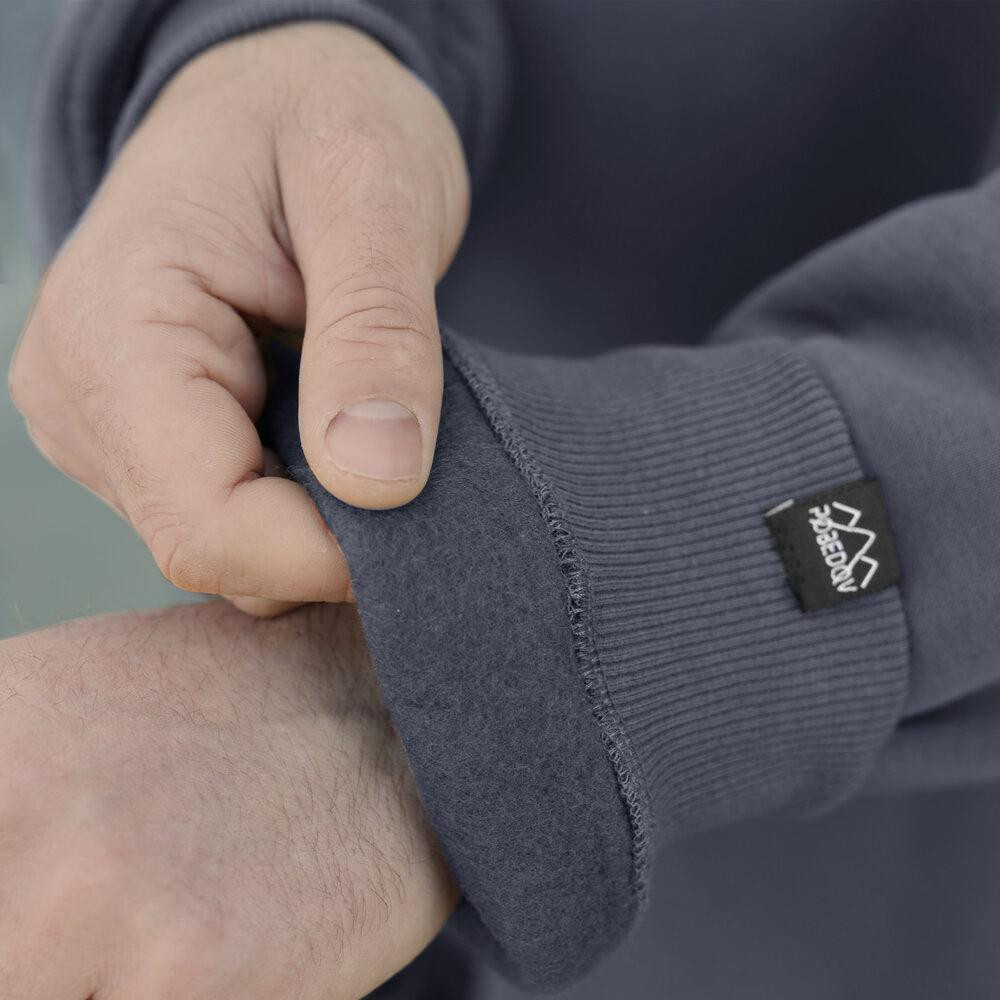 Темно-серое мужское худи оверсайз Pobedov Urbanist. Универсальный размер. Мужское зимнее худи Киев - изображение 7