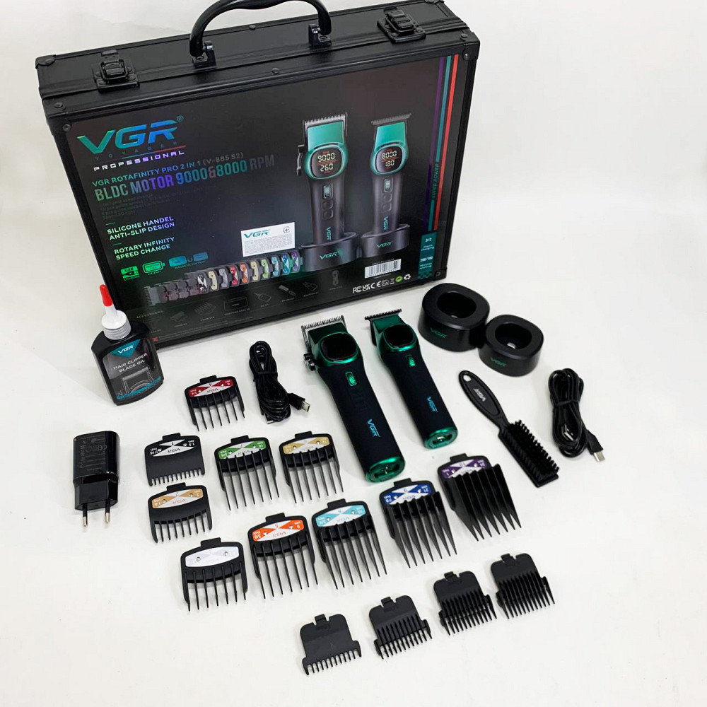 Електрична машинка для стрижки побутова VGR V-885 S2 GREEN, Машинка для стрижки від акб TW-64 Івано-Франківськ - фото 10