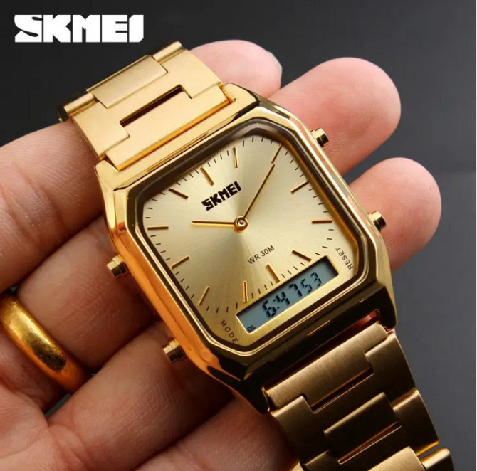 Наручний чоловічий годинник Skmei 1220 Tango Золоті Вінниця - фото 5