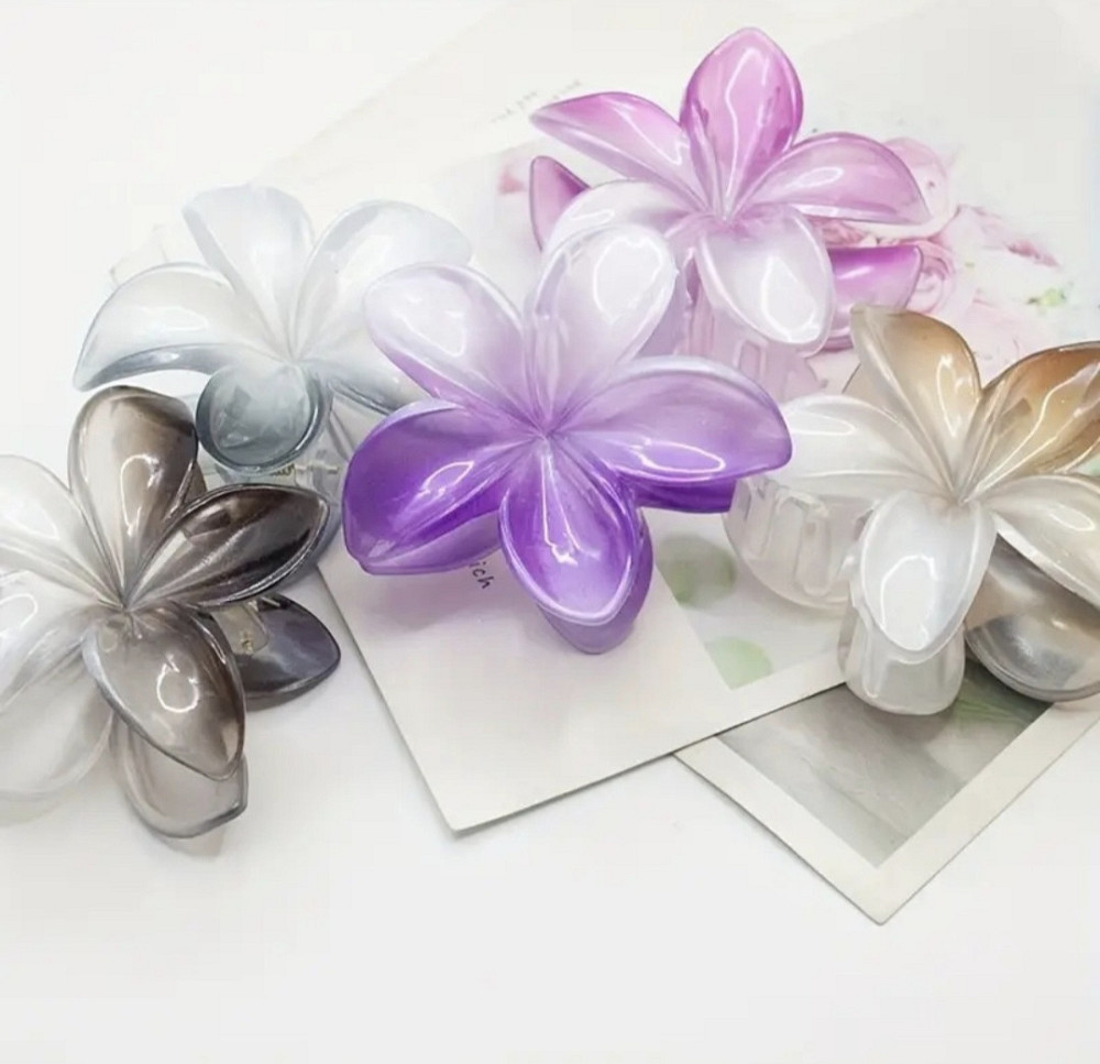 Заколка-крабік квітка 8 см Оранжевий Смела - изображение 3