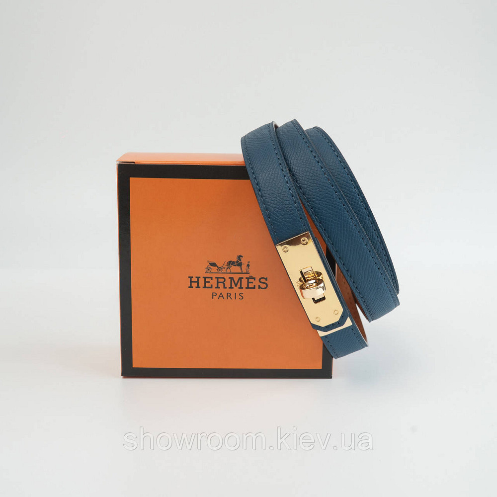 Жіночий ремінь шкіряний Hermes Гермес (280-1) синій Київ - фото 3