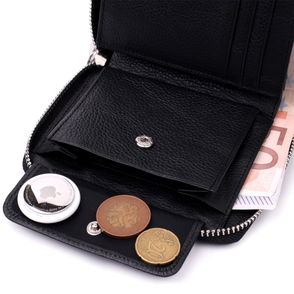 Женский отменный кошелек из натуральной кожи Черный (ST Leather) Киев - изображение 1