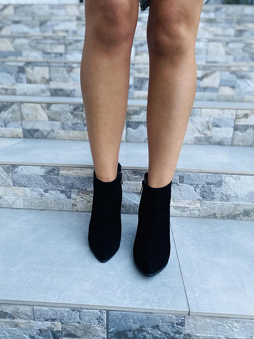 Nivelle Жіночі черевики NIVELLE чорні натуральна замша каблук 9.5 см висота 10 см (6093/48) Коломия - фото 4