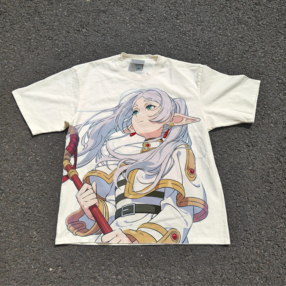 Футболка для хлопчика з принтом аніме Аніме Фріерен Бейонд Джоурнейенд оверсайз (зріст від 165 до 180) Чорний Дніпро - фото 1