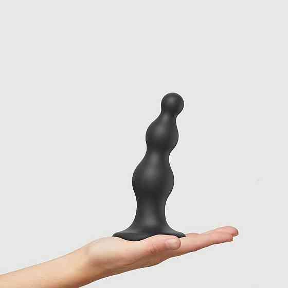 Насадка для страпона Strap-On-Me Dildo Plug Beads Black M Sex Aura Київ