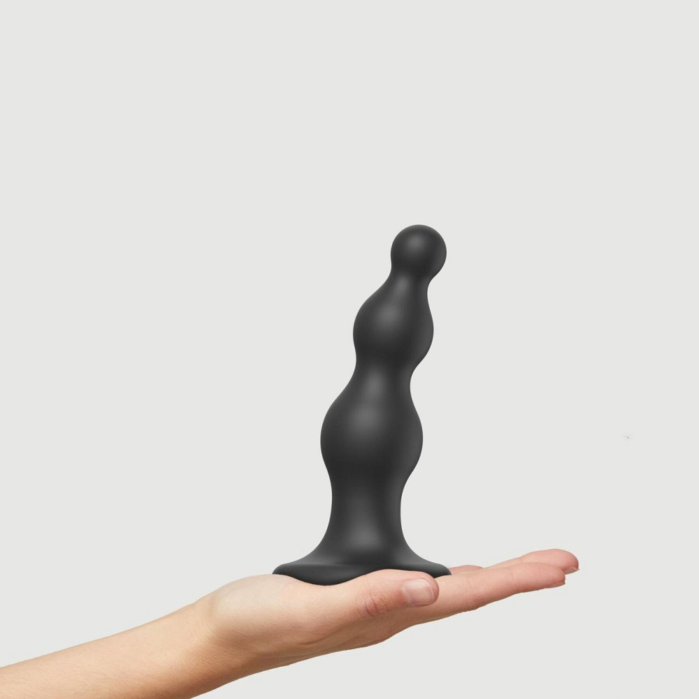 Насадка для страпона Strap-On-Me Dildo Plug Beads Black M Sex Aura Київ - фото 2