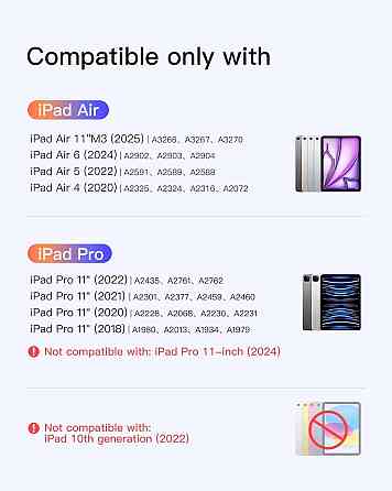 Кейс клавіатура магнітна для ipad air 11 m3 2025 m2 2024 air 5 4 pro 11 4gen підсвітка 7 кольорів трекпад Киев