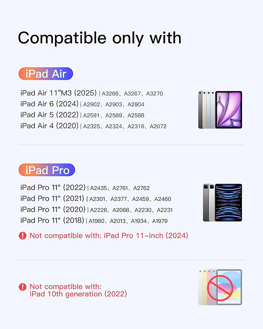 Кейс клавіатура магнітна для ipad air 11 m3 2025 m2 2024 air 5 4 pro 11 4gen підсвітка 7 кольорів трекпад Київ - фото 2