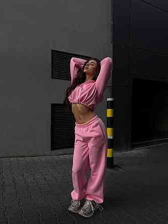 Утепленный женский костюм двойка в спортивном стиле трехнитка на флисе Барби, 42/44 Одесса