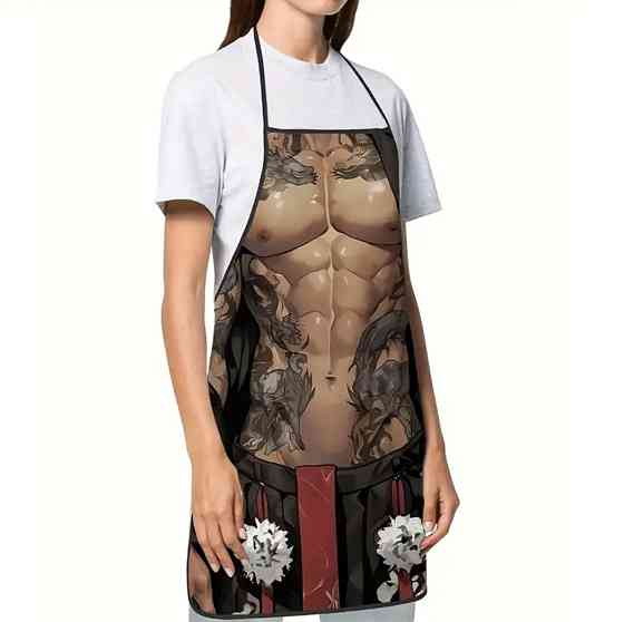 Фартух чоловічий прикольний Торс з тату 74 на 54 см різнобарвний Київ