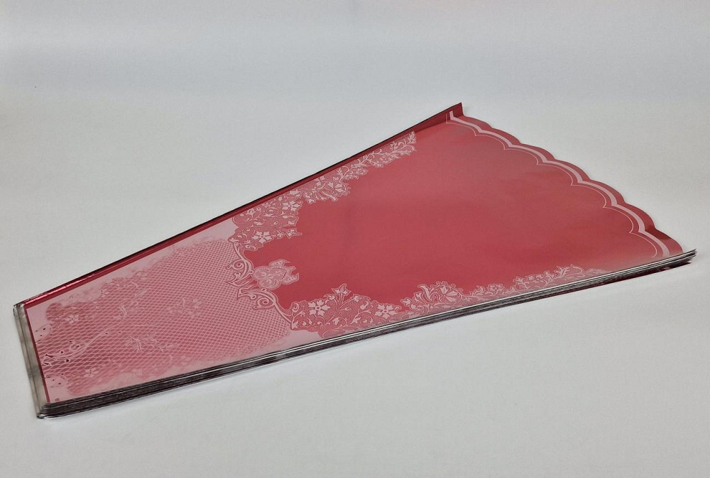 Конусне паковання під квіти h70/15низ/45верх метал червоний (100 шт.) візерунок136 (8) (100 шт.) Харків - фото 1