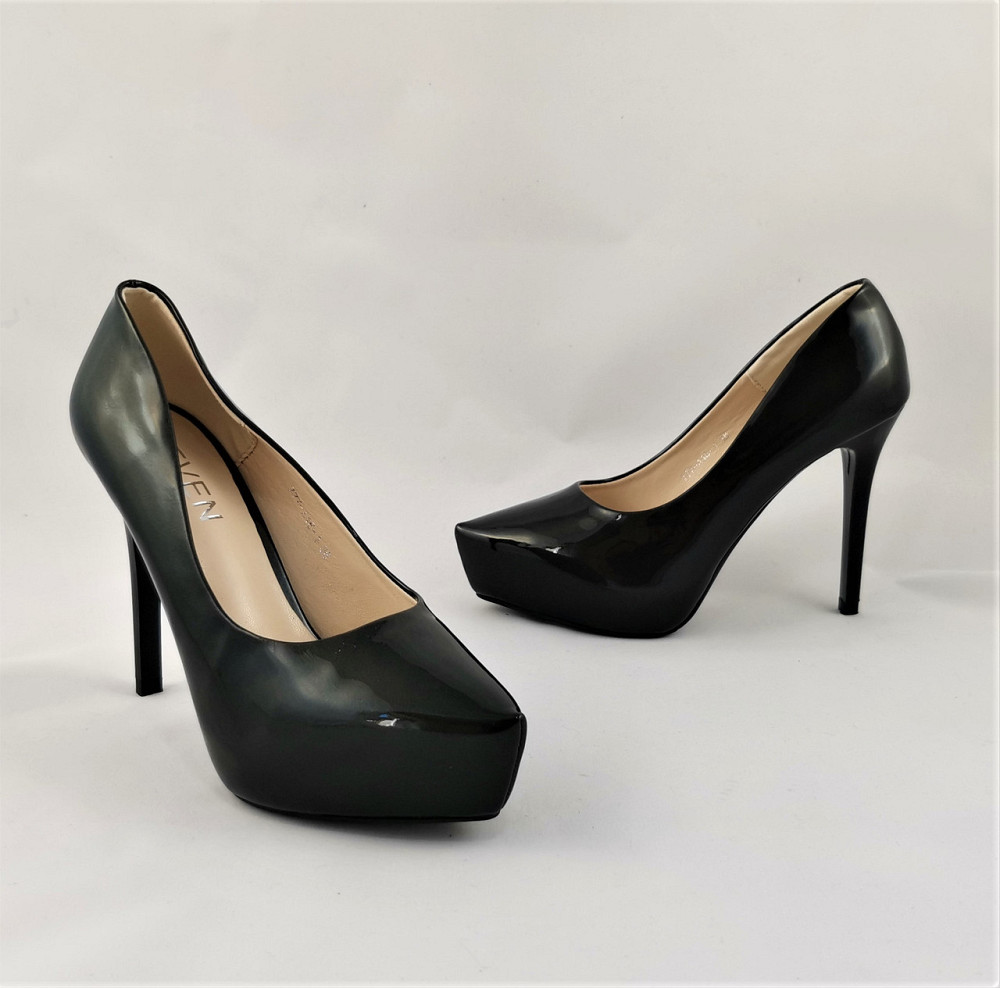 Жіночі Чорні Туфлі на Каблуку Шпильке Лакові Модельні (розміри: 36,38,40) — 16-1 Дніпро - фото 3