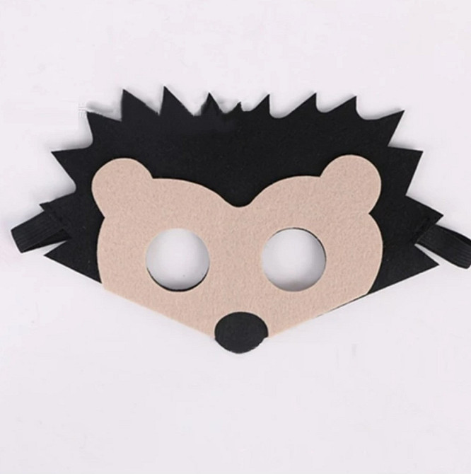 Детская маска на лицо Ежик one size черно-бежевый Киев - изображение 1