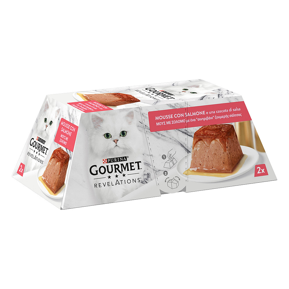 Вологий корм GOURMET Revelations для дорослих котів, мус з підливкою, що стікає, з лососем, 2x57 г Київ - фото 4