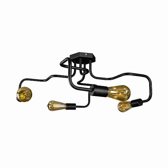 Потолочная люстра паук лофт черная 4 лампы Laminari NL5526-4 Одесса