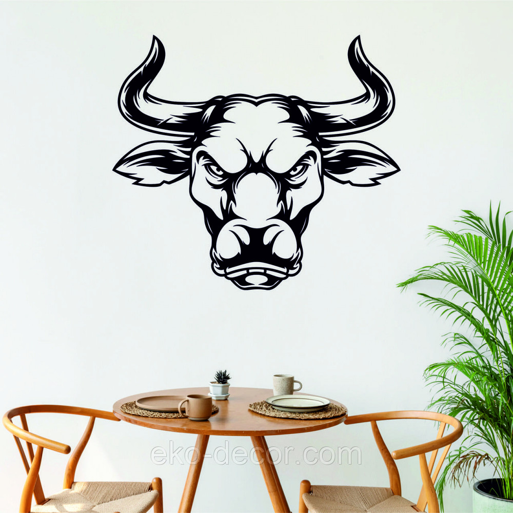 Декоративне настінне Панно «Бик», Декор на стіну 110*98 см, Чорний Київ - фото 1