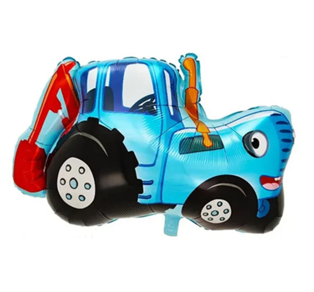 Воздушный фольгированный шарик синий трактор 81*60см Киев - изображение 1