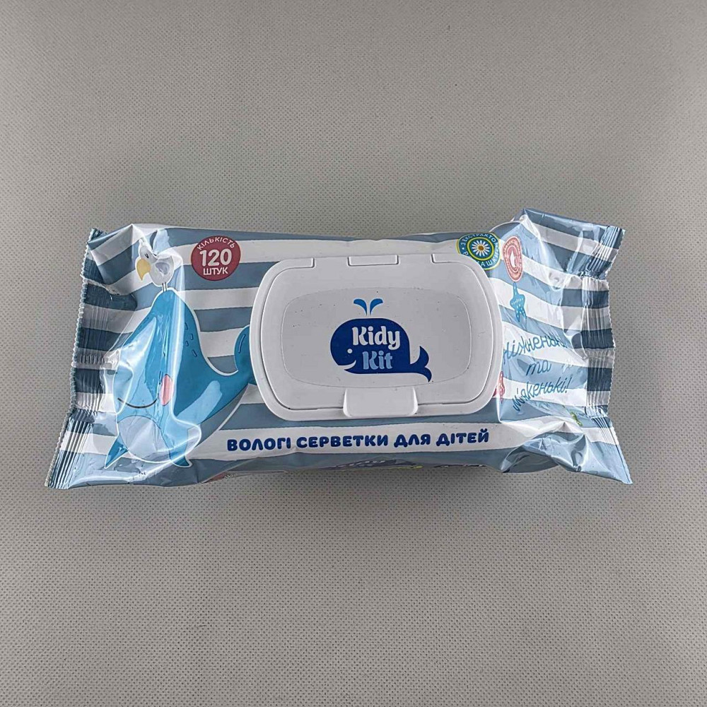 Влажная салфетка 120 шт с клапаном для детей «Kidy kit» С экстрактом ромашки и витамином Е (281)/137 (1 пачка) Харьков - изображение 3