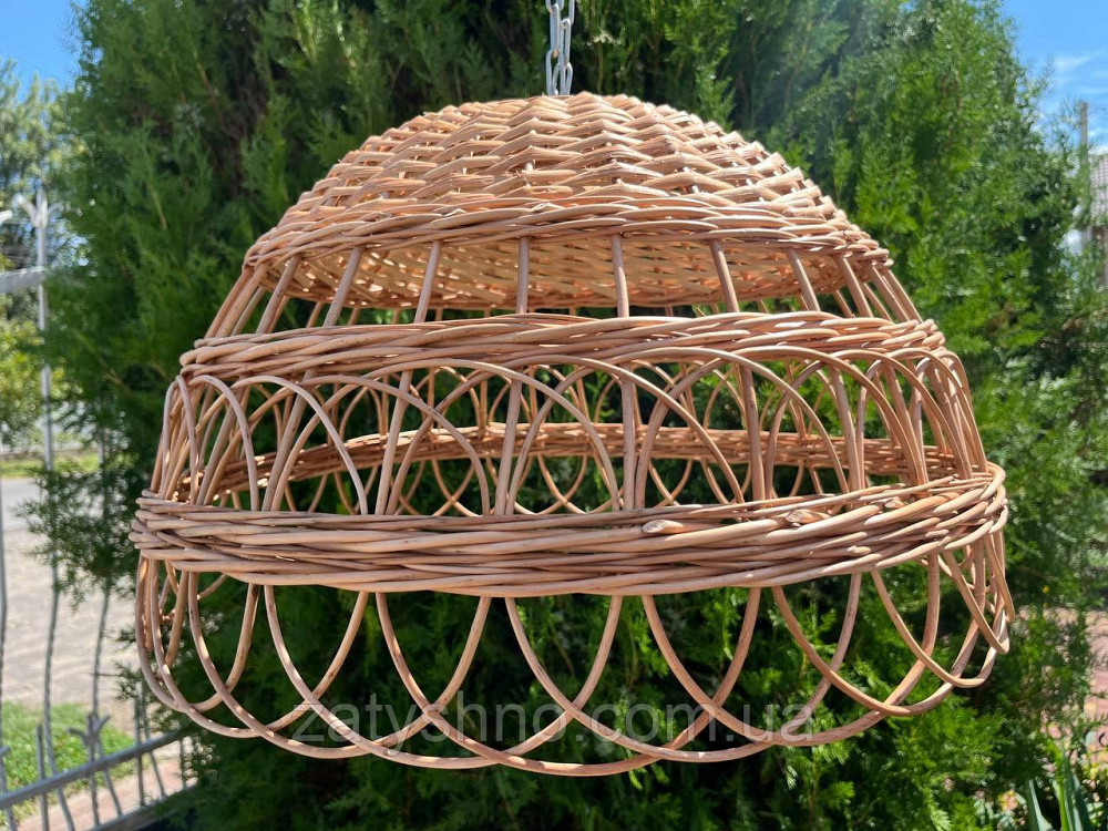 Абажур круглый из лозы 50 см Киев - изображение 5