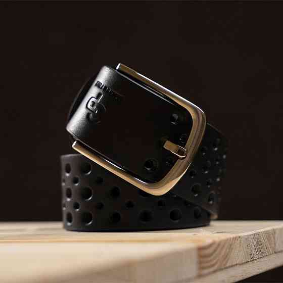 Ремень мужской Grande Pelle 11066 джинсовый Черный Киев