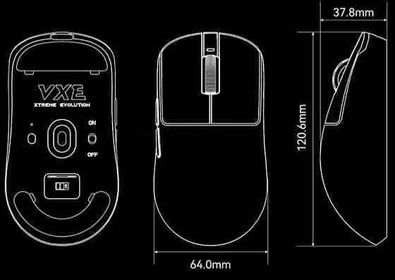 Беспроводная игровая мышка VGN VXE Dragonfly R1 SE+ Black White новые!!️ Харьков