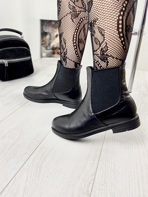 Olli Черевики жіночі OLLI чорні натуральна шкіра весна-осінь висота 13см (K-11-9104) Коломия - фото 3