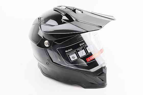 Шолом кросовий/ендуро/АТV зі склом BLD-819-7 М (57-58см), ЧОРНИЙ глянець Киев
