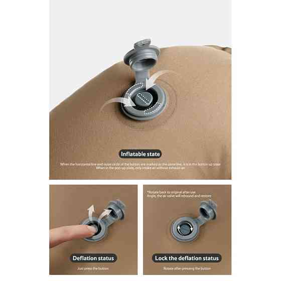 Подушка надувна ультралегка Naturehike NH17T013-Z, 42х32 см, бежева Київ